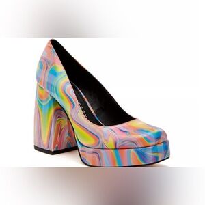Katy Perry The Uplift Multicolor Platform Heels Square Toe Size 6 NEW